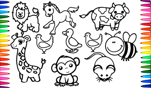 Animals - coloring book for kids