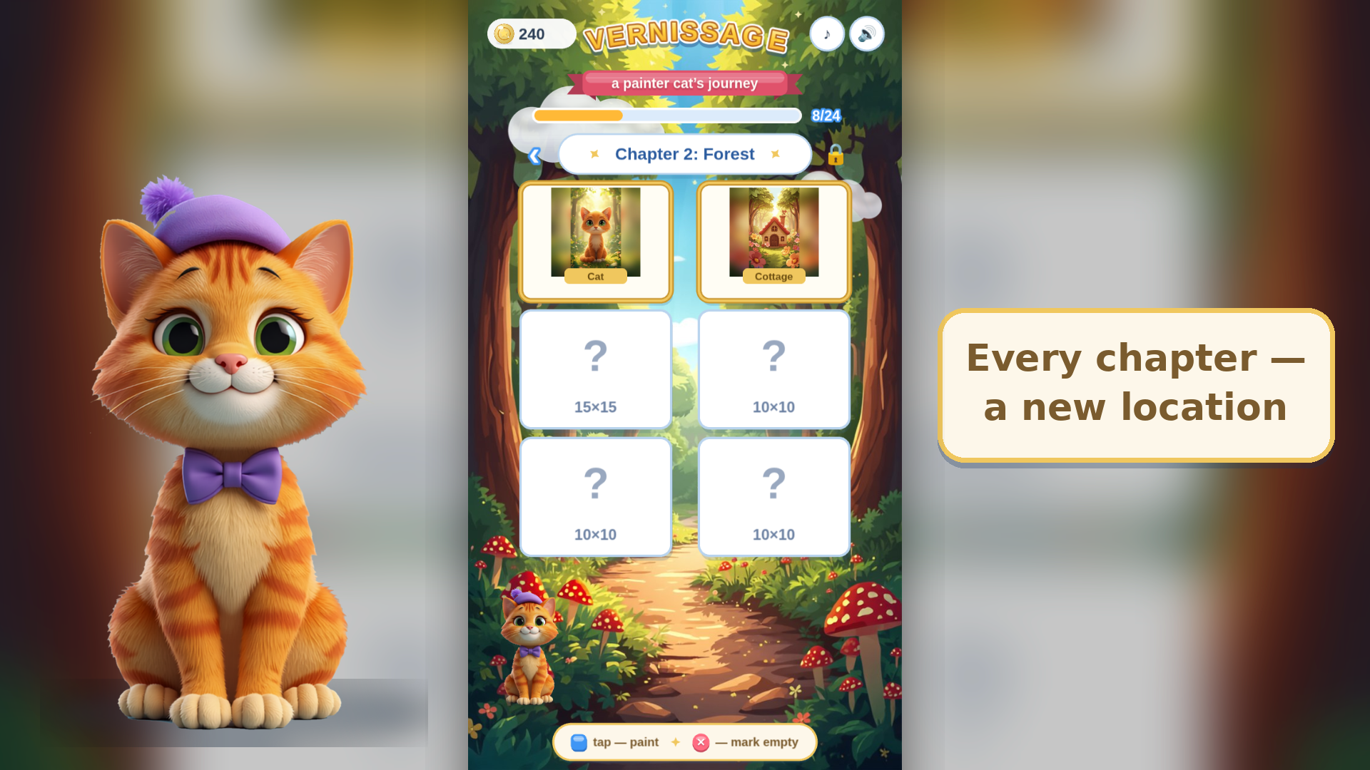 Vernissage: a painter cat's journey — screenshot 2