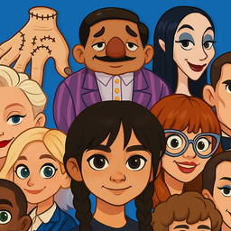 Wednesday Addams Merge Drop Puzzle