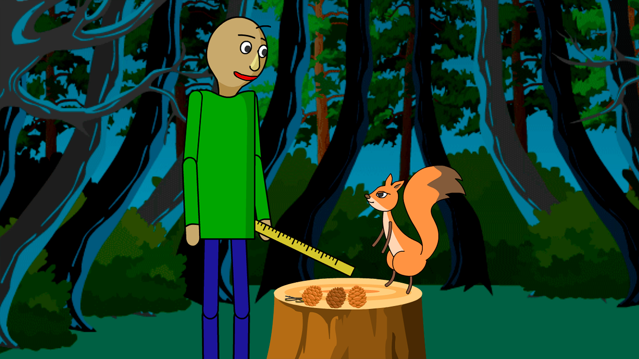 Baldi in the forest screenshot