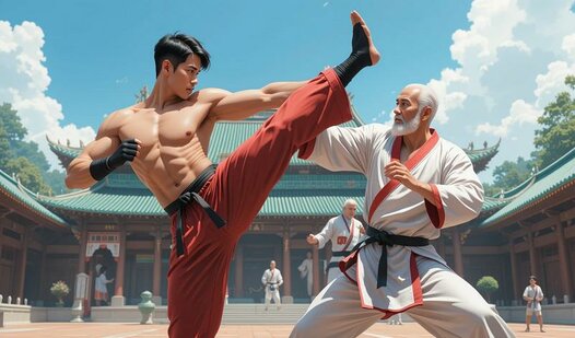 Kung fu gym fightong  loading=