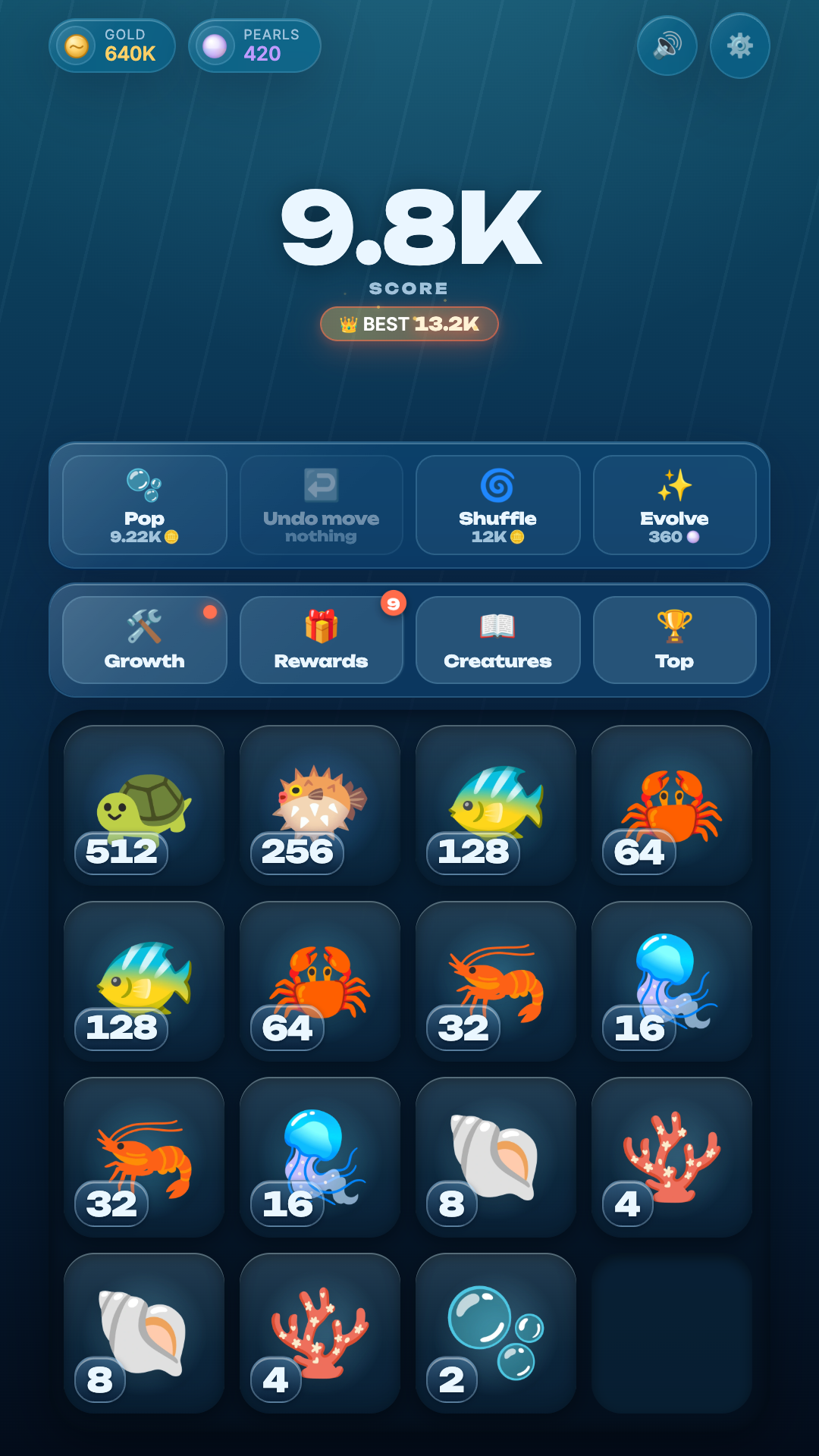 Ocean 2048: Evolution screenshot 6