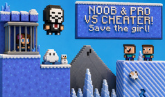 NOOB & PRO vs CHEATER! Save the girl!