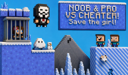NOOB & PRO vs CHEATER! Save the girl!