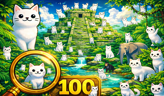 Where's the cat? Find 100 cats!