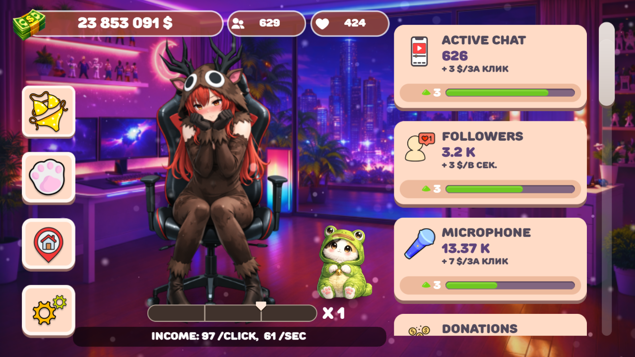 Only Taps! Streamer Clicker Simulator — screenshot 4