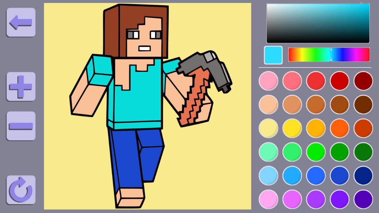Colouring book Minecraft world screenshot