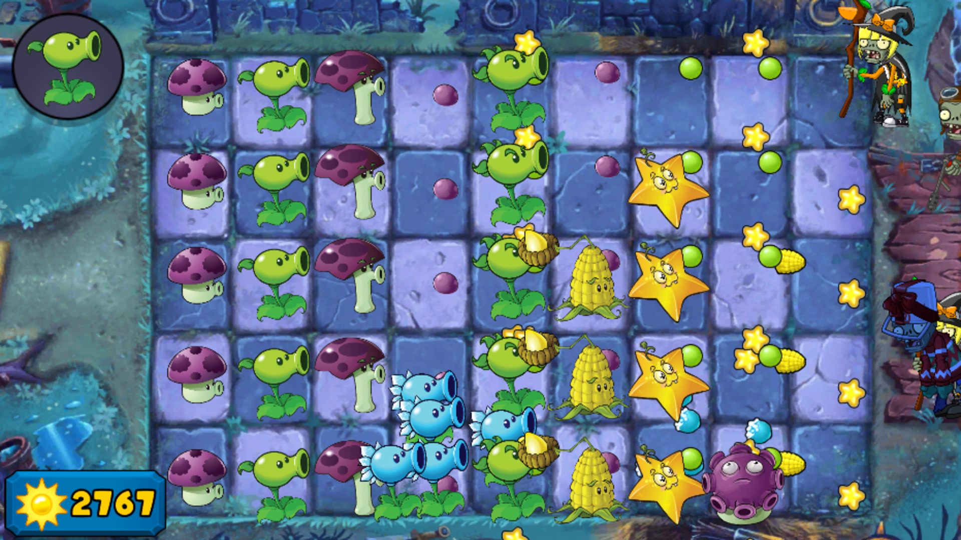 Plants vs zombies. Night defense of the house screenshot