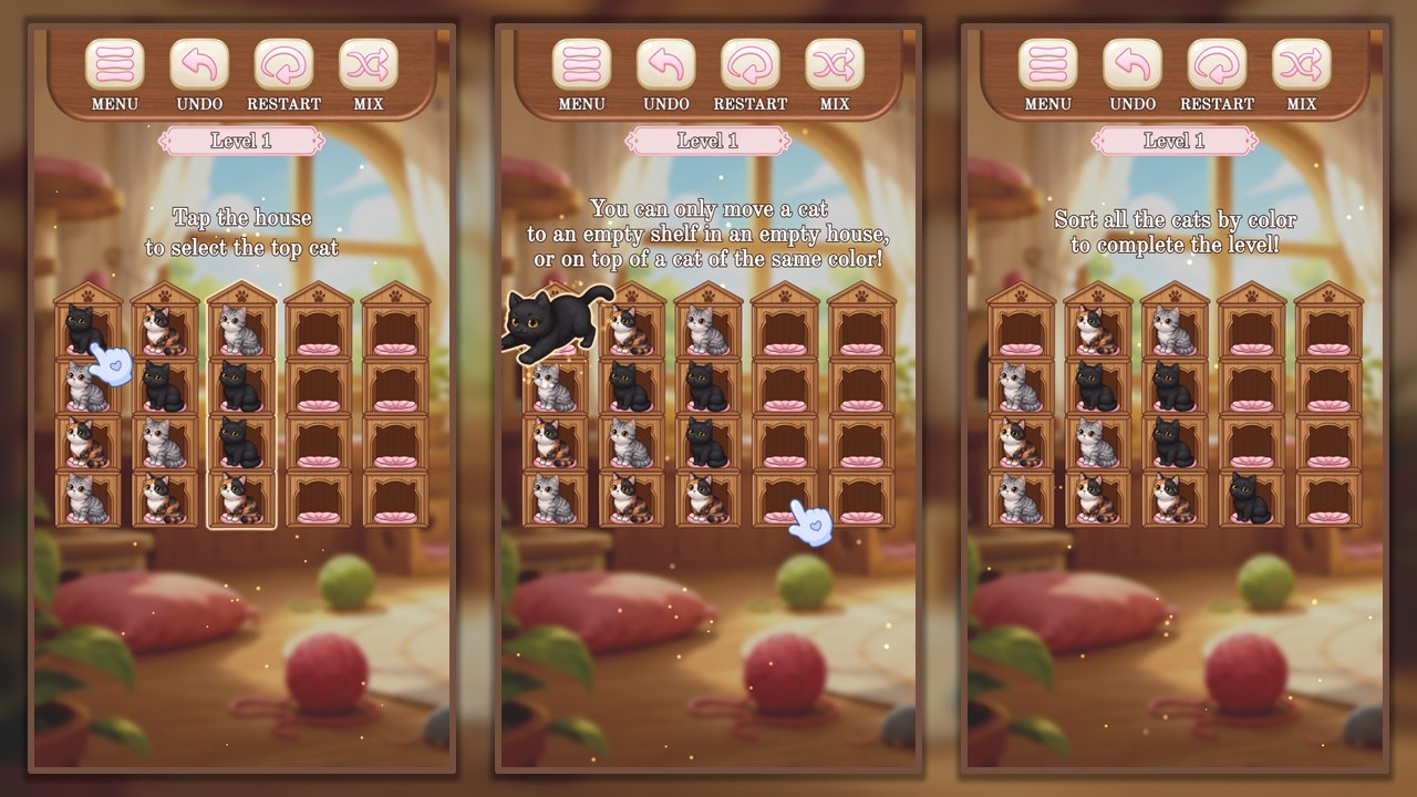 Cat Hotel - Sort the Cats! — screenshot 1