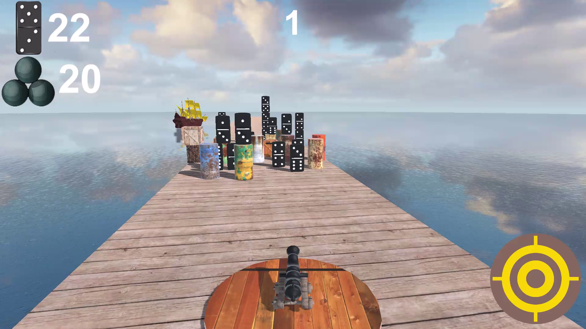 A gun. Domino destruction. screenshot