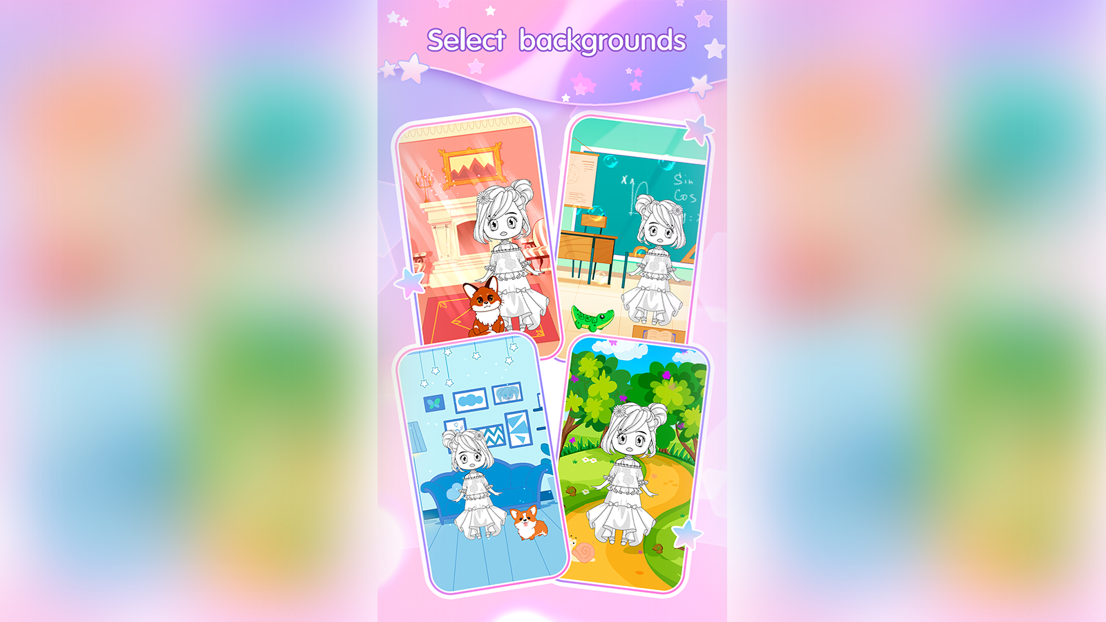 Chibi Dress Up & Coloring screenshot