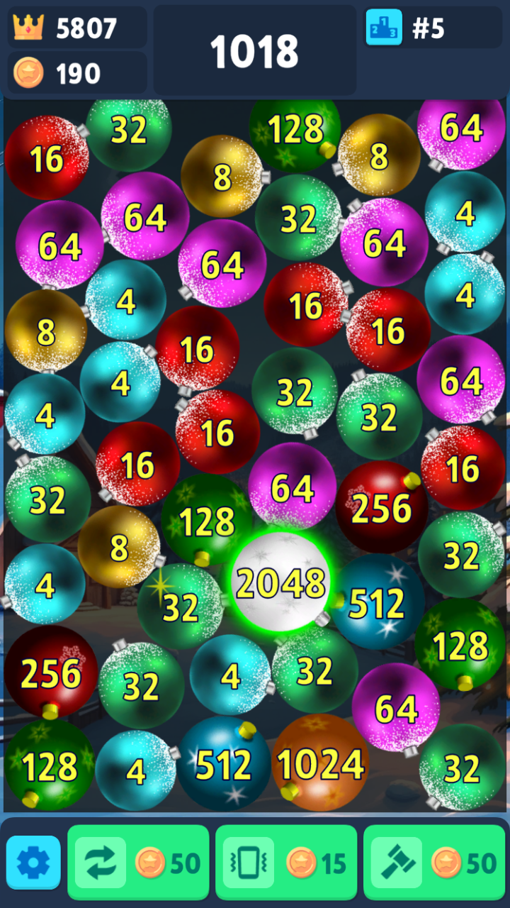 Christmas Bauble Merge 2048 screenshot 5