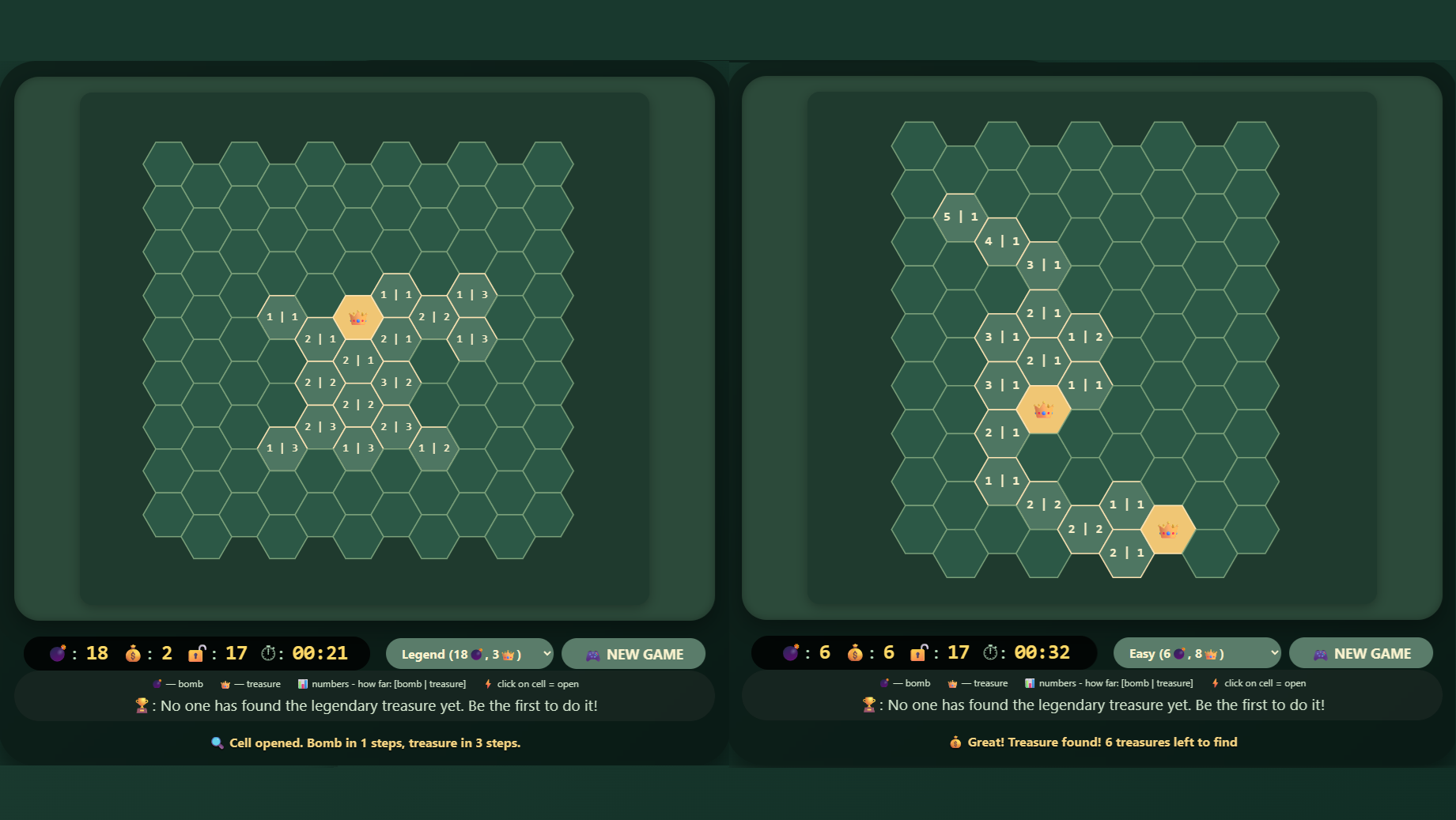 Treasure and Mines: Hex-Way — screenshot 2