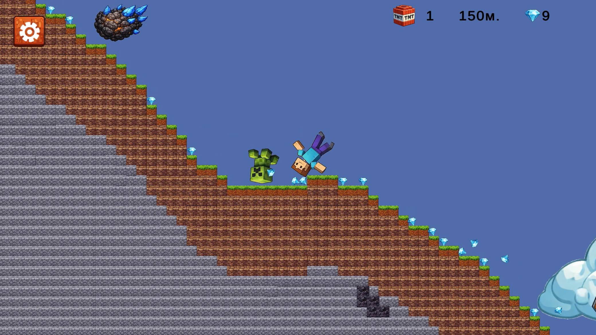 Падение Нубика: крутой склон — screenshot 2