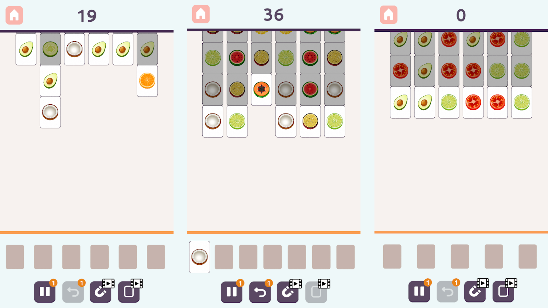 Tiles: Collect 3 fruits — screenshot 2