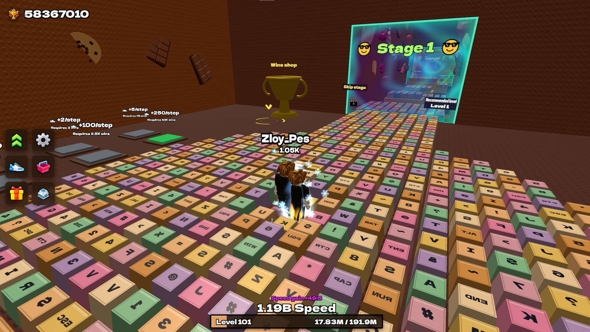 Keyboard Rush: +1 per Step screenshot 1