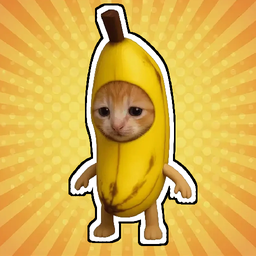 Кот Банан Куда-то Бежит Мем Кликер
