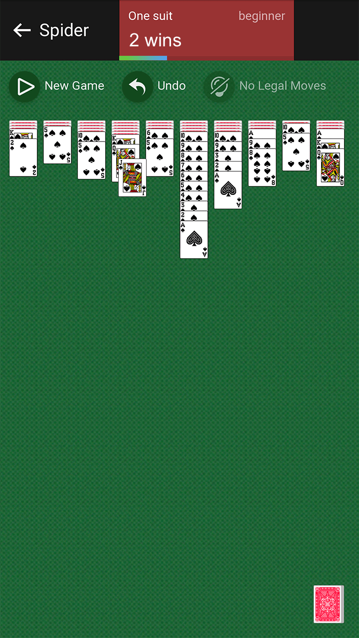 Spider Solitaire (1, 2, and 4 suits) screenshot 7