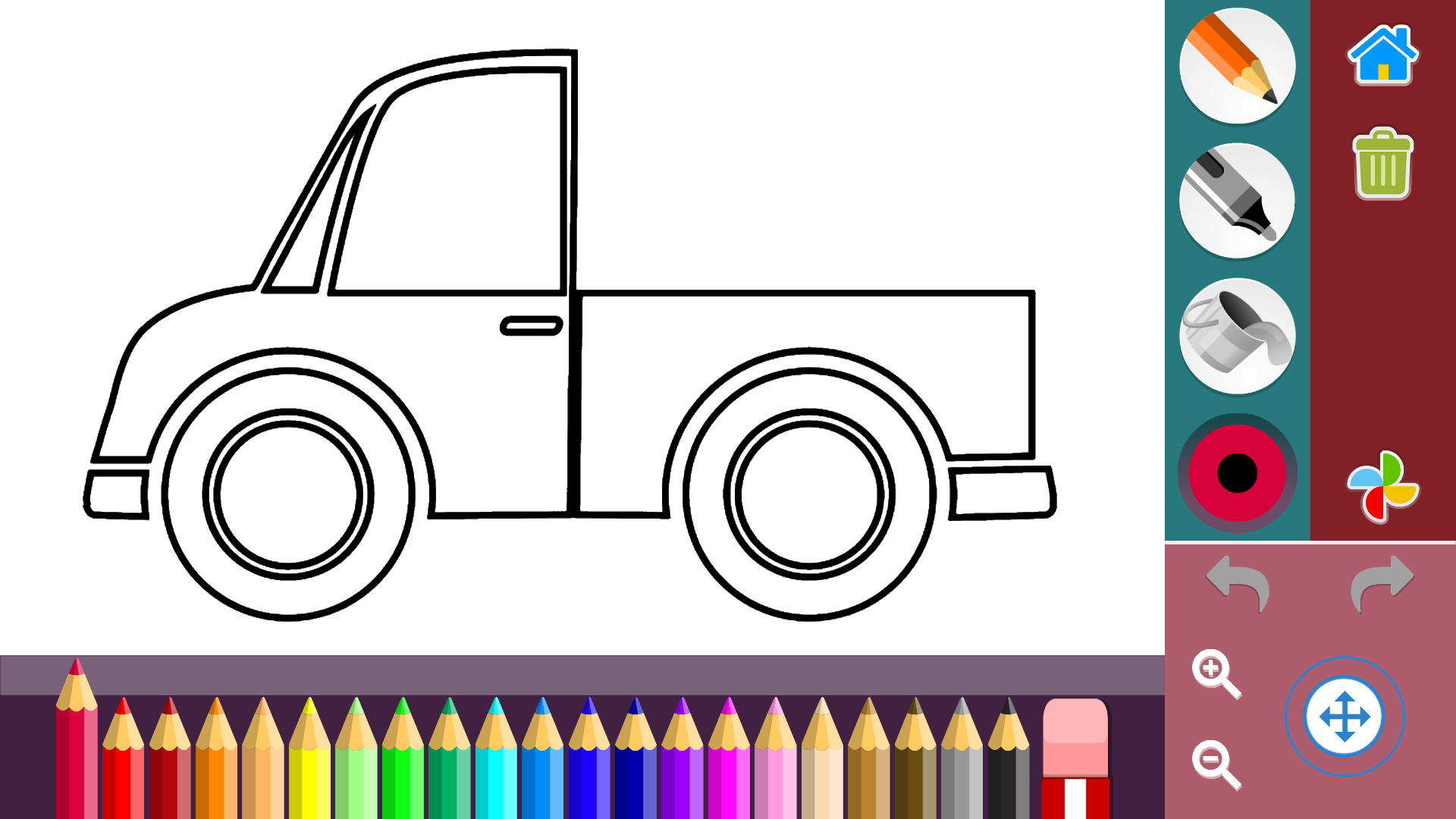 Coloring book - cars and trucks screenshot