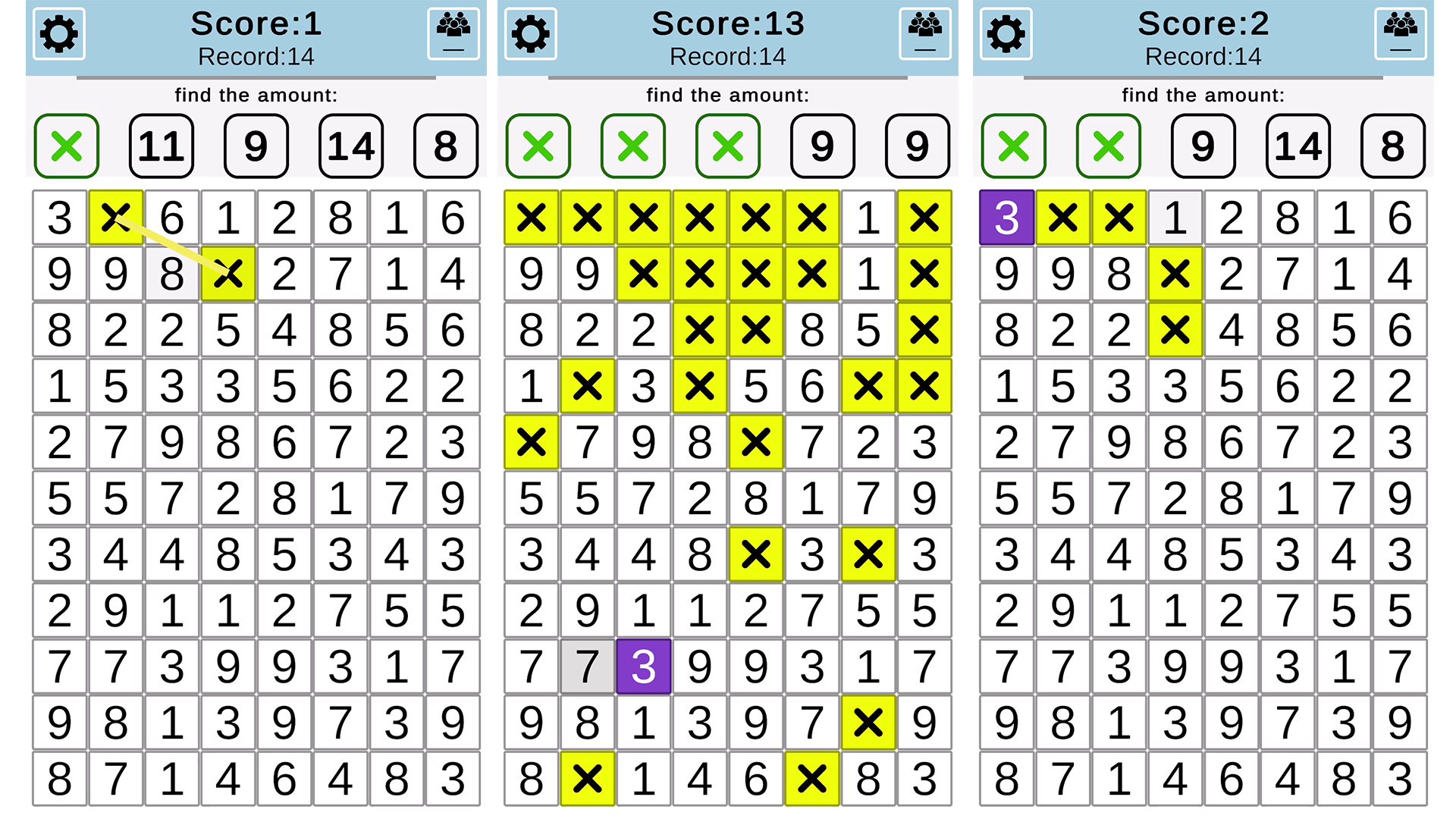 Sum numbers: find a pair for the sum — screenshot 1