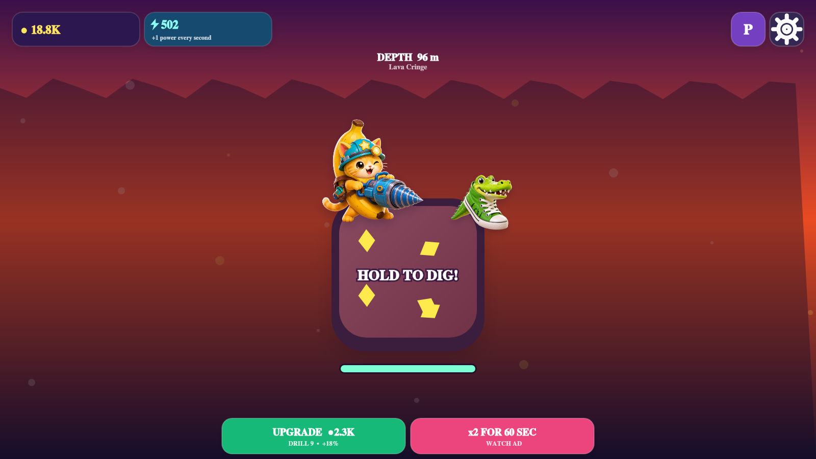 Meme Digger! +1 Power Every Second — screenshot 1