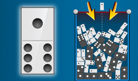 Merge dominoes. Get to thirteen!