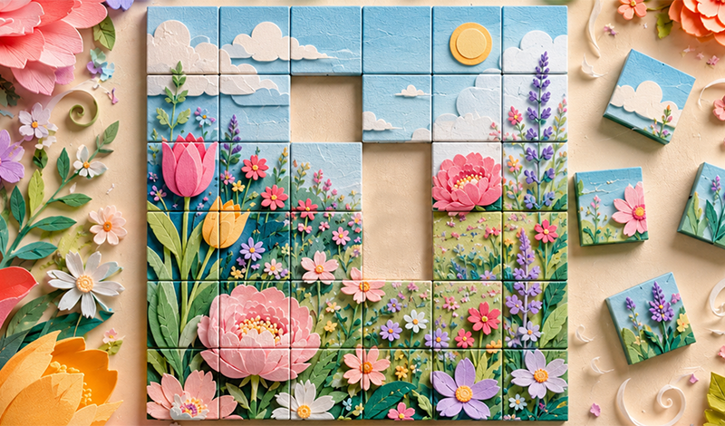 Tile Puzzle: Flowers game cover