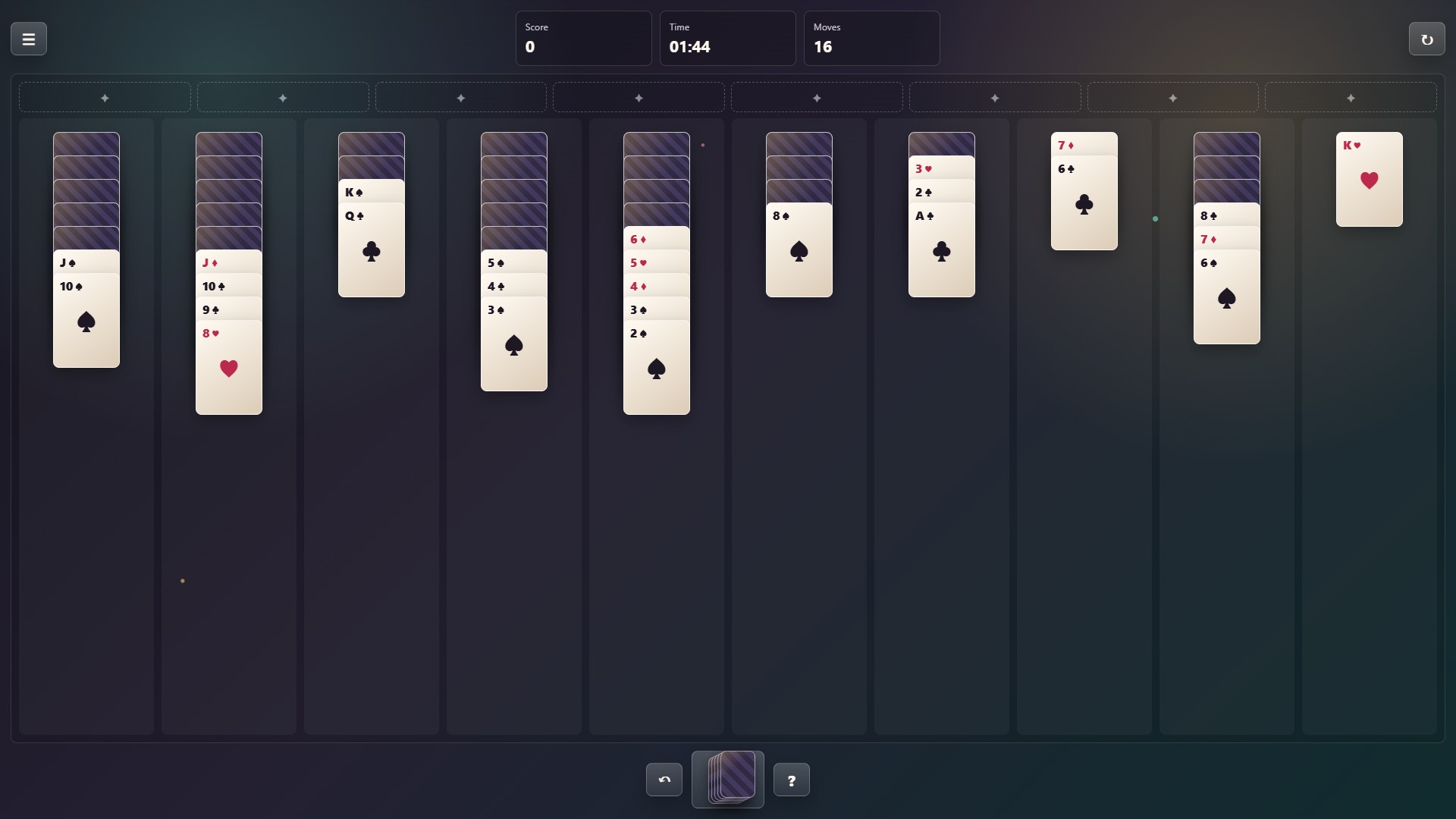 Spider Solitaire: Constellations — screenshot 1