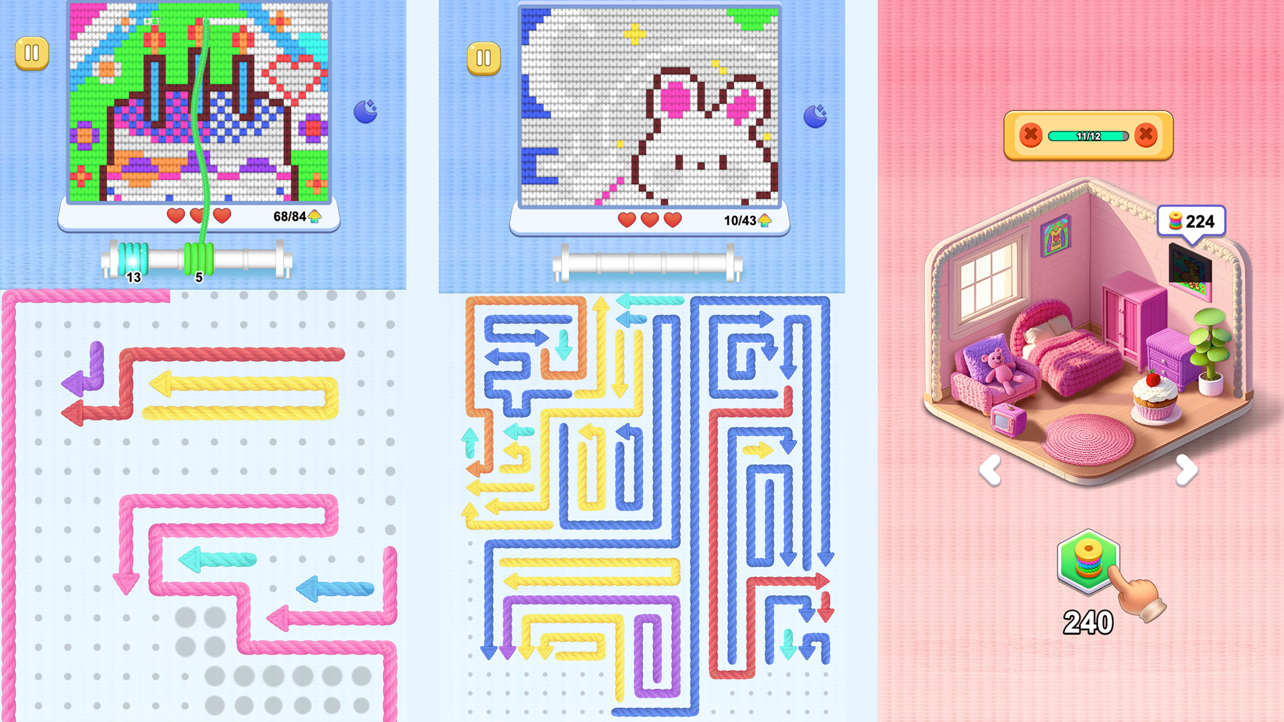 Remove Arrows: Yarn Weaving — screenshot 1