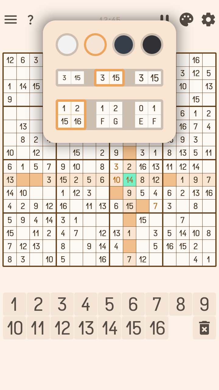 Sudoku 16x16 screenshot 13