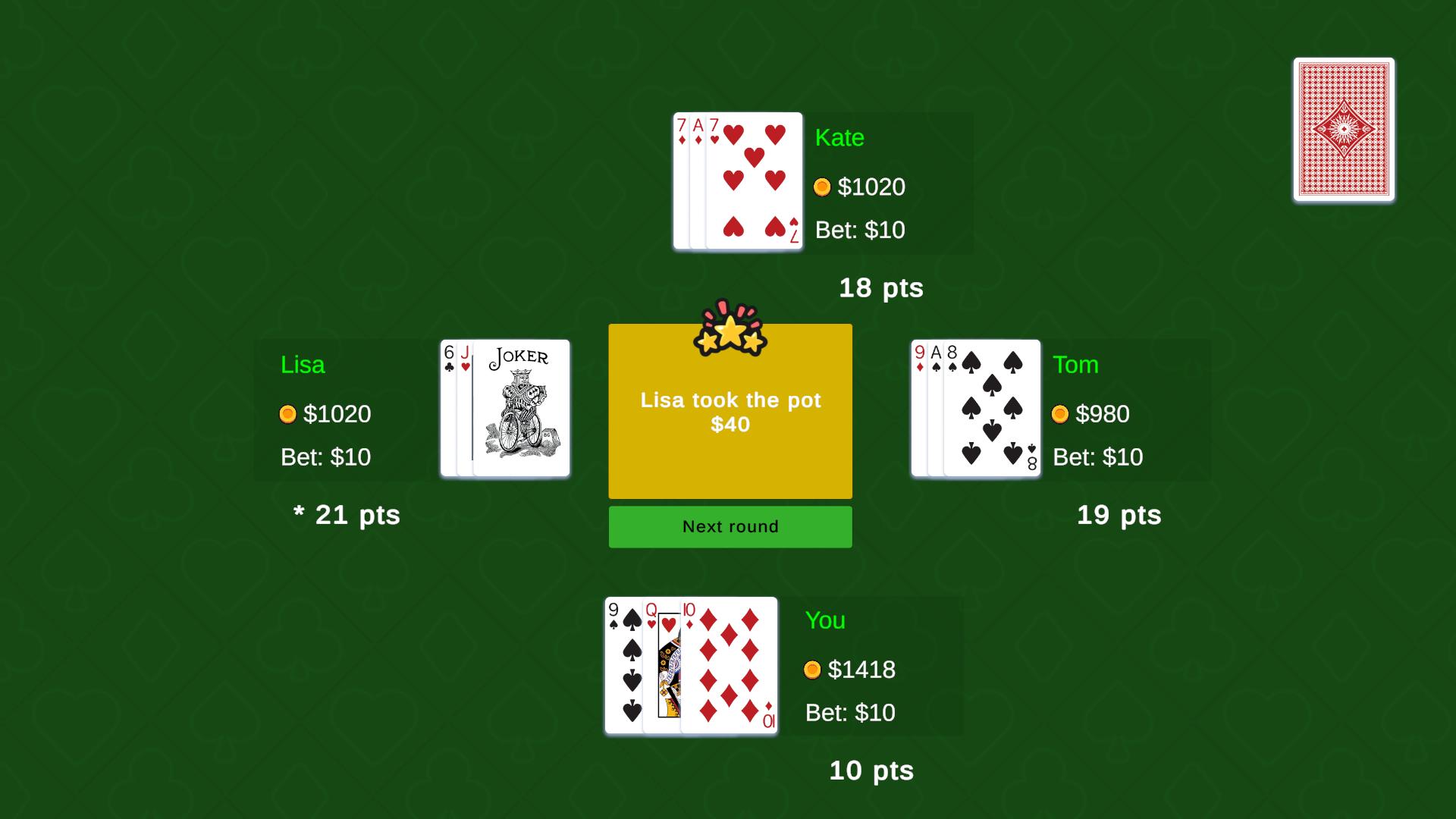Seca: three cards — screenshot 6