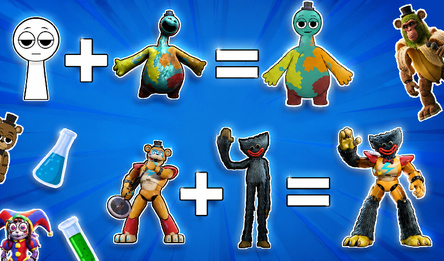 Create Hybrids: FNaF, Poppy Playtime, Sprunki