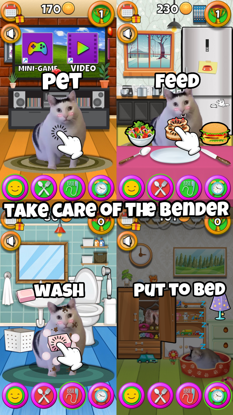 Meme cats: Tamagochi screenshot 4