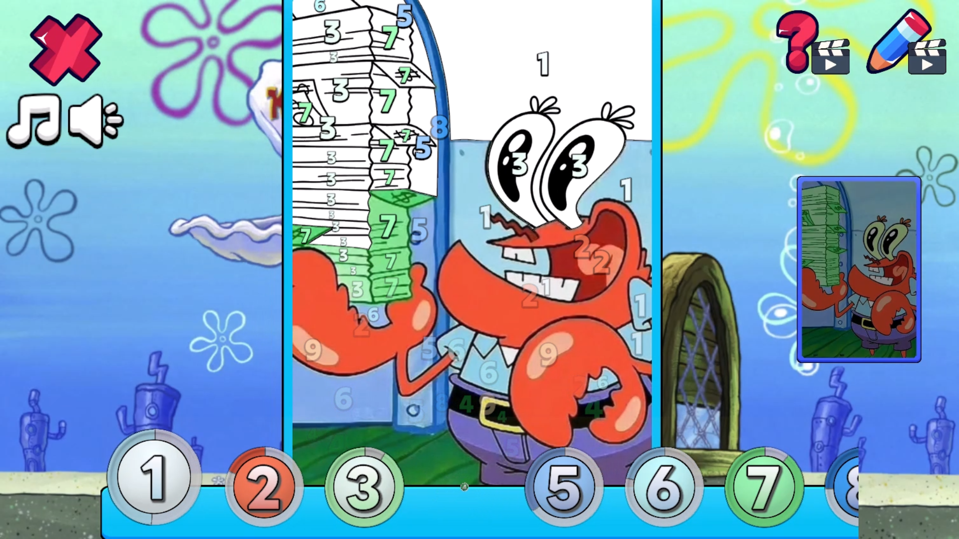 Губка Боб: Раскраска по Цифрам — screenshot 3