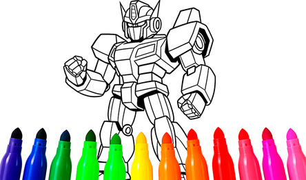 Robots and Transformers Coloring Book for Boys