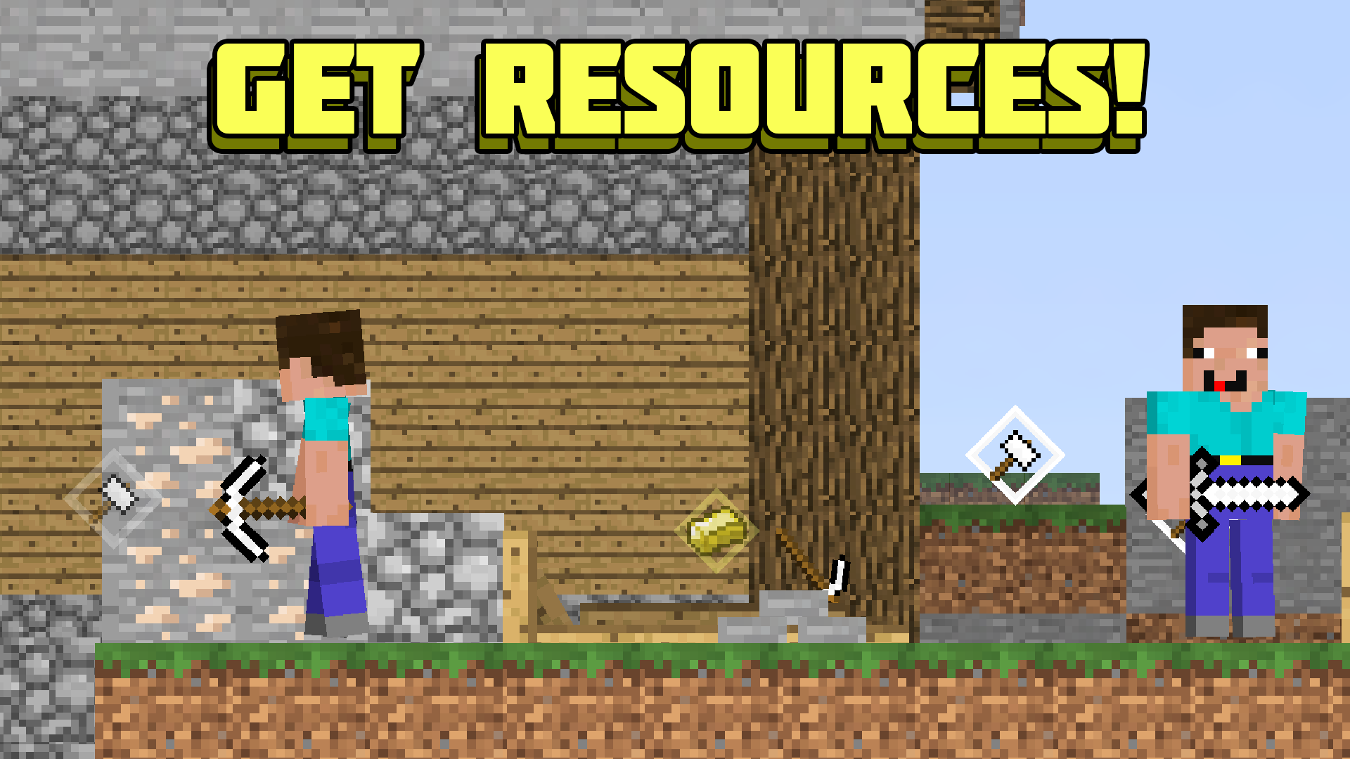 Noobs are building a base against zombies screenshot