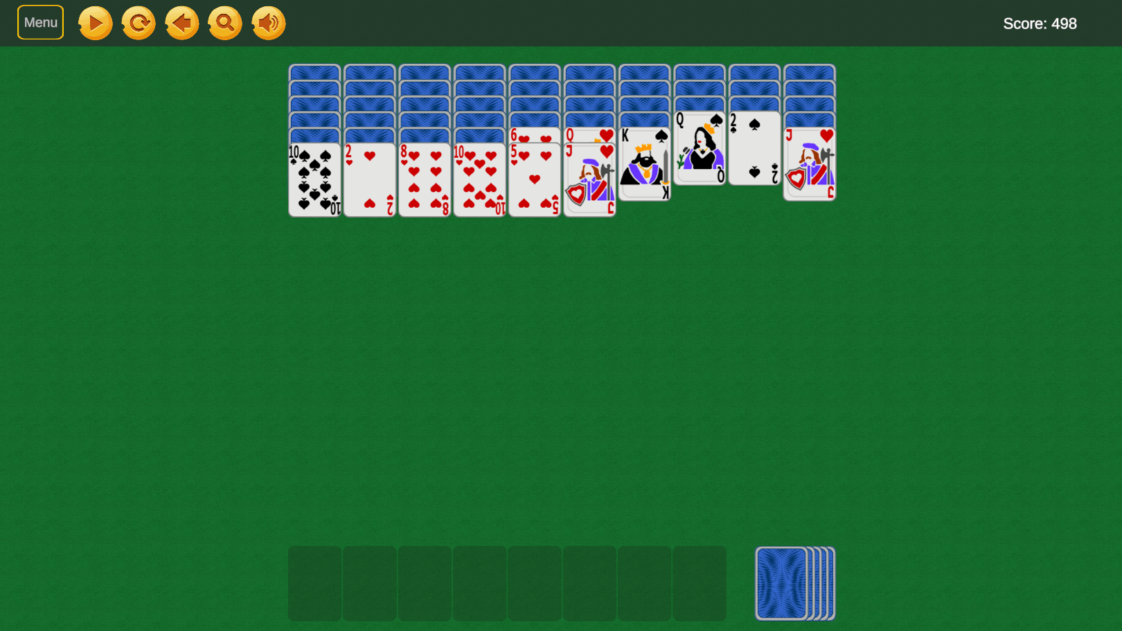 Solitaire «Classic Spider»: Big cards screenshot