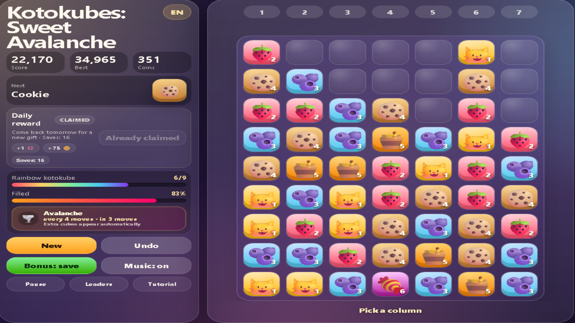 Kotokubes: Sweet Avalanche — screenshot 2