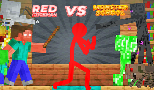 Red Stickman vs Monster School game