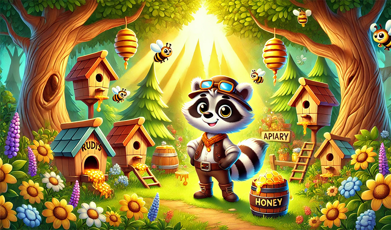 Raccoon apiary - Three in a row game cover