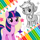 Fun coloring book: Cute pony