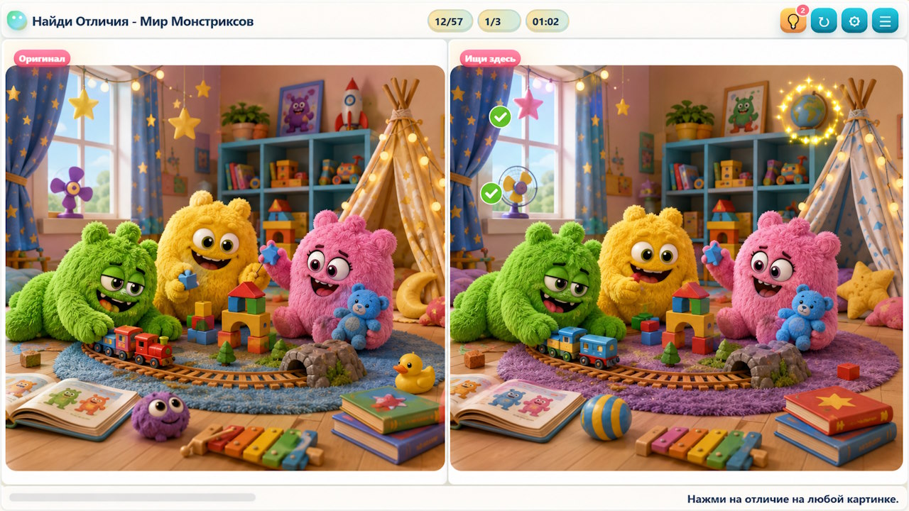 Найди Отличия - Мир Монстриксов — screenshot 2