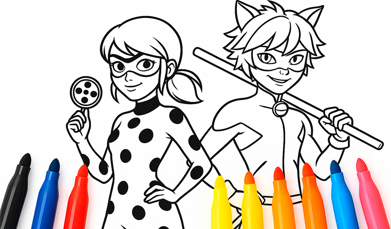 Ladybug & Cat Noir: Coloring Book for Kids game cover