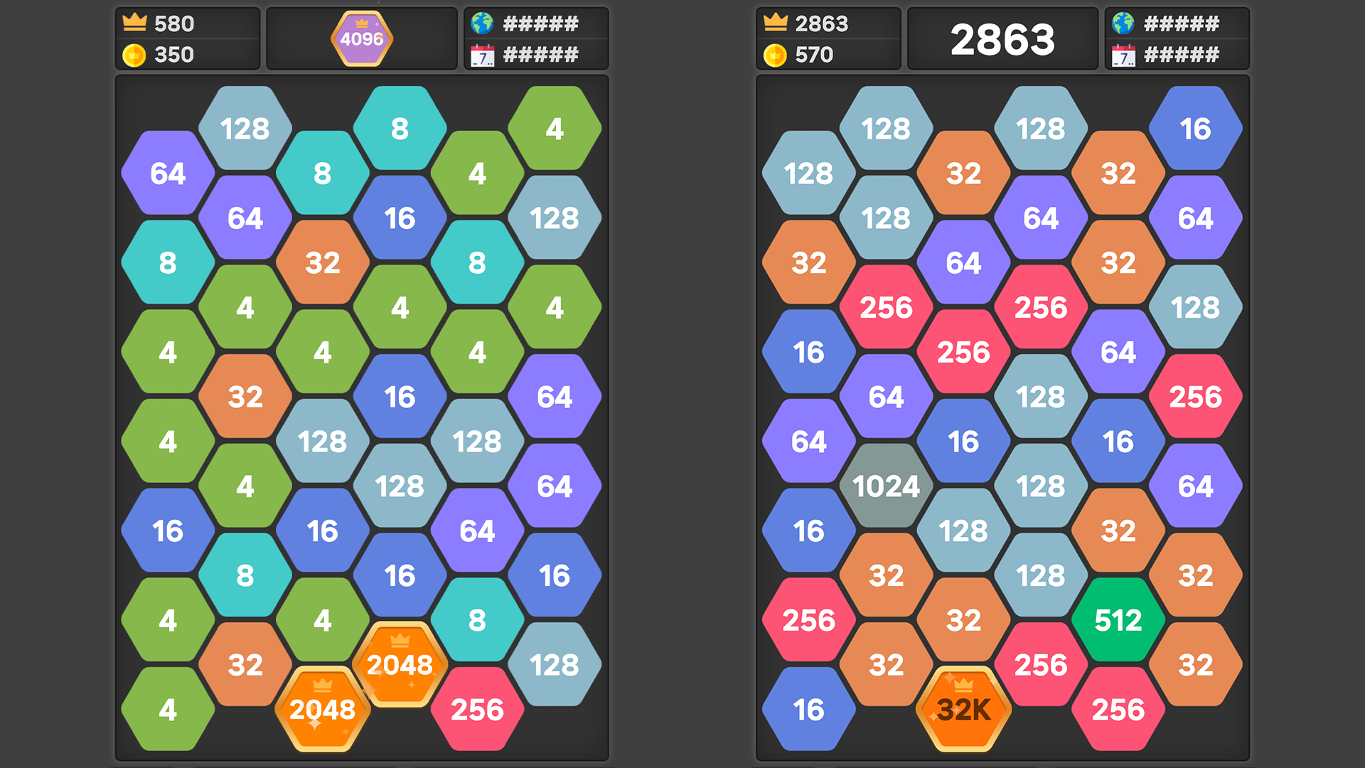 Hexa Blast 2048 screenshot