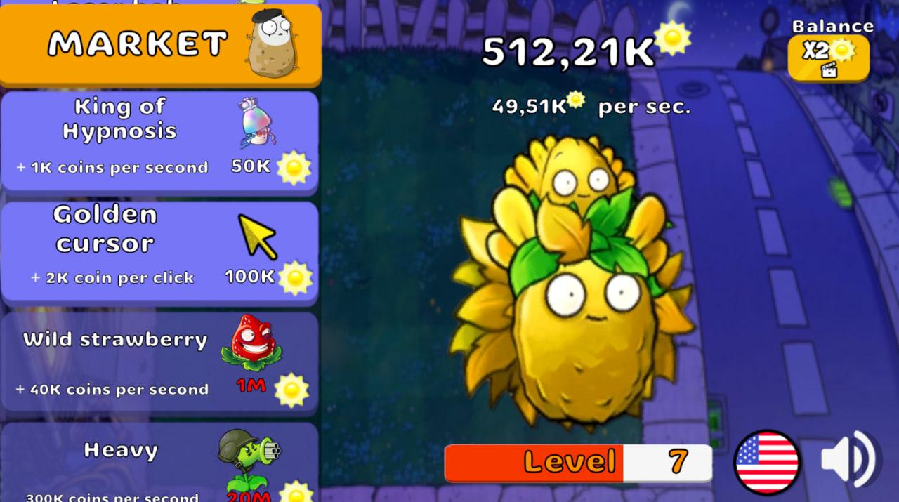 Plants vs Zombies Fusion mode: clicker screenshot