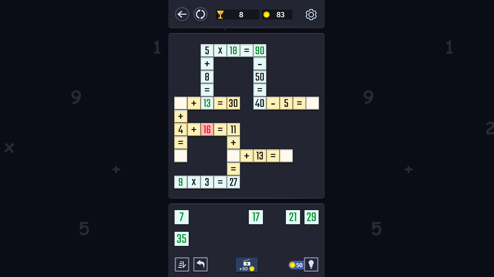 Math Puzzles: Crosswords screenshot