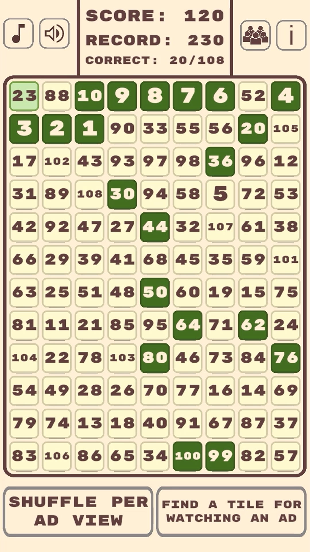 Numbers in ascending order : Tiles screenshot 6