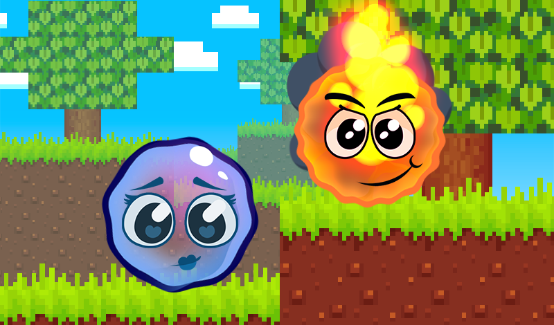 Fire Ball and Water Ball: Parkour Love Balls game cover