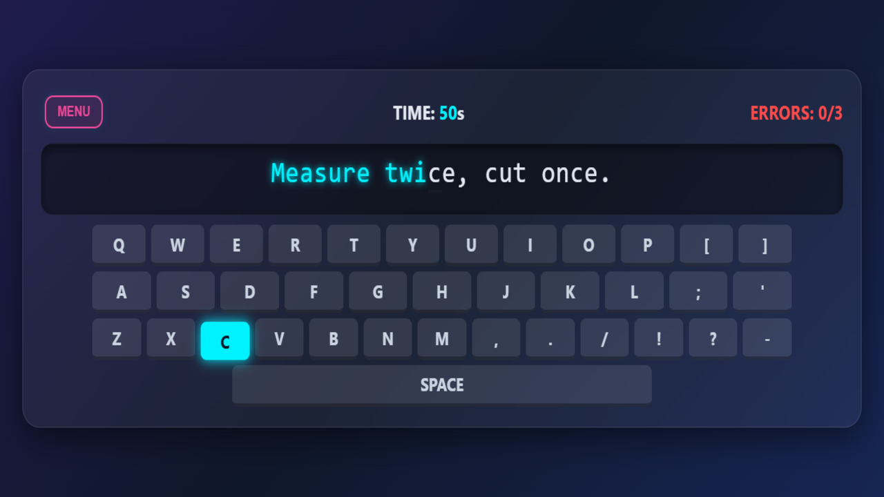Type Fast: 60 Seconds — screenshot 1