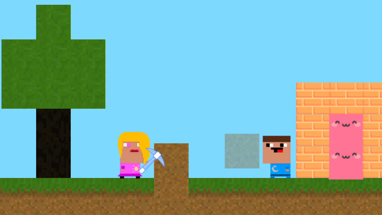 Lady and Nubik. Build and dig screenshot